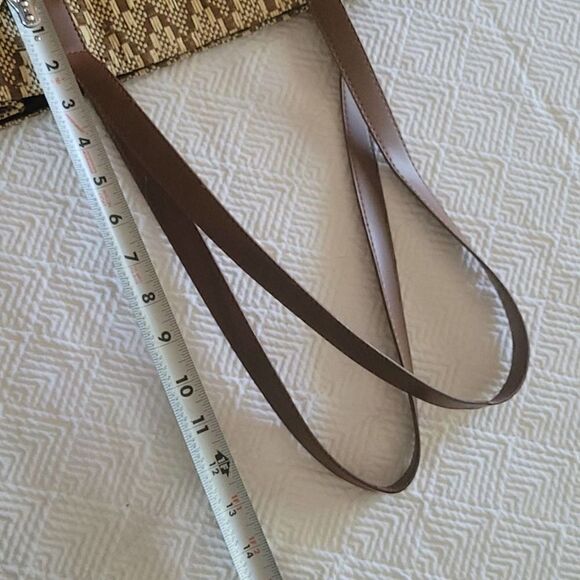 Sun & Sand Beach Tote Woven Straw weaved Ivory Brown Large bohemian neutral - Picture 3 of 10